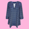 Boca Tunic Top in Imperial Trellis Navy White (Sample)