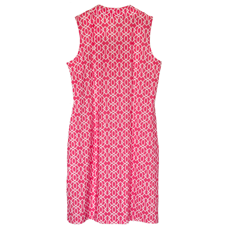 St. Regis Dress in Imperial Trellis Pink and White