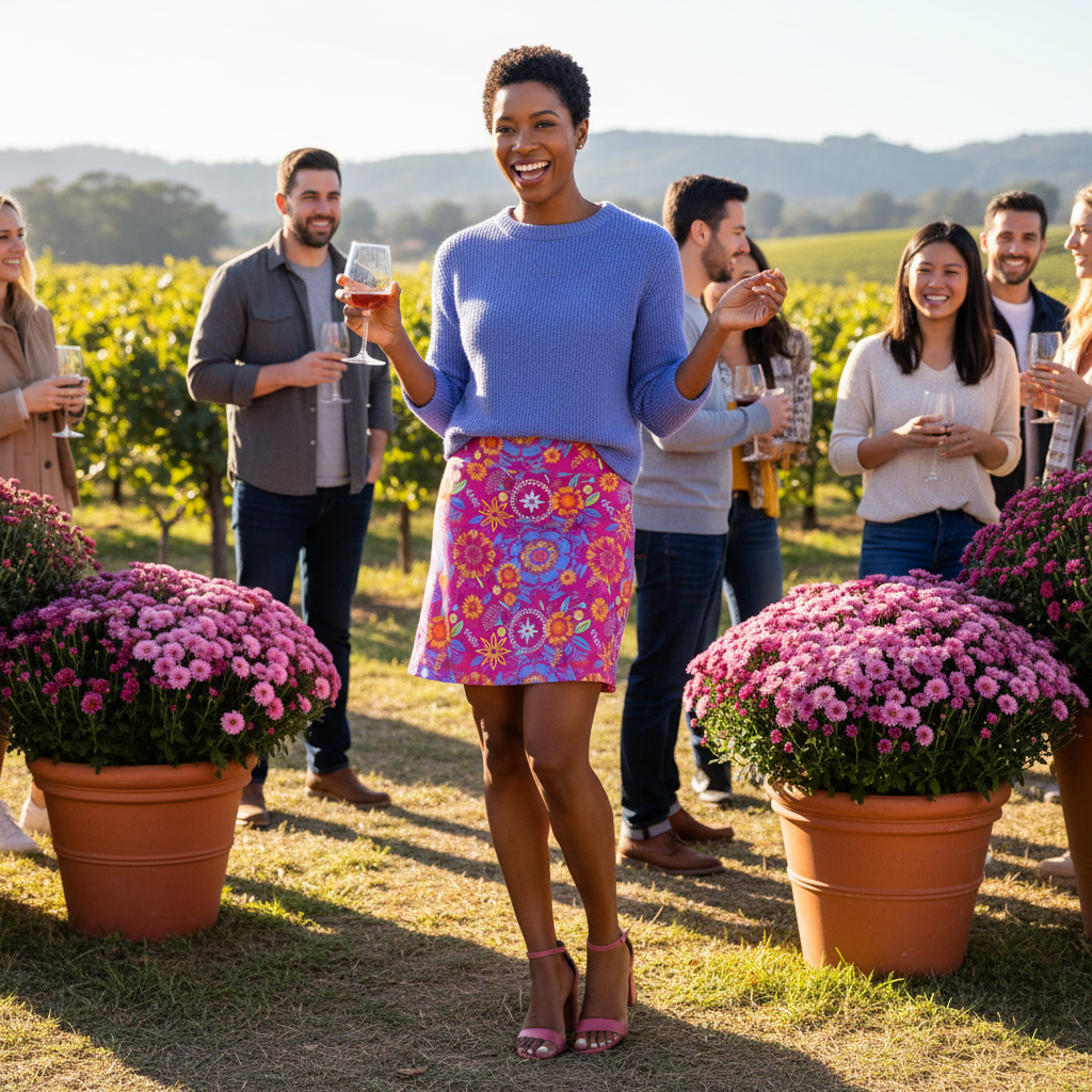 Kiawah Country Club Skort in Wild Wild Wildflowers Periwinkle and Pink