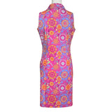 St. Regis V-Neck Dress in Wild Wild Wildflowers Hot Pink and Periwinkle