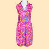 St. Regis V-Neck Dress in Wild Wild Wildflowers Hot Pink and Periwinkle