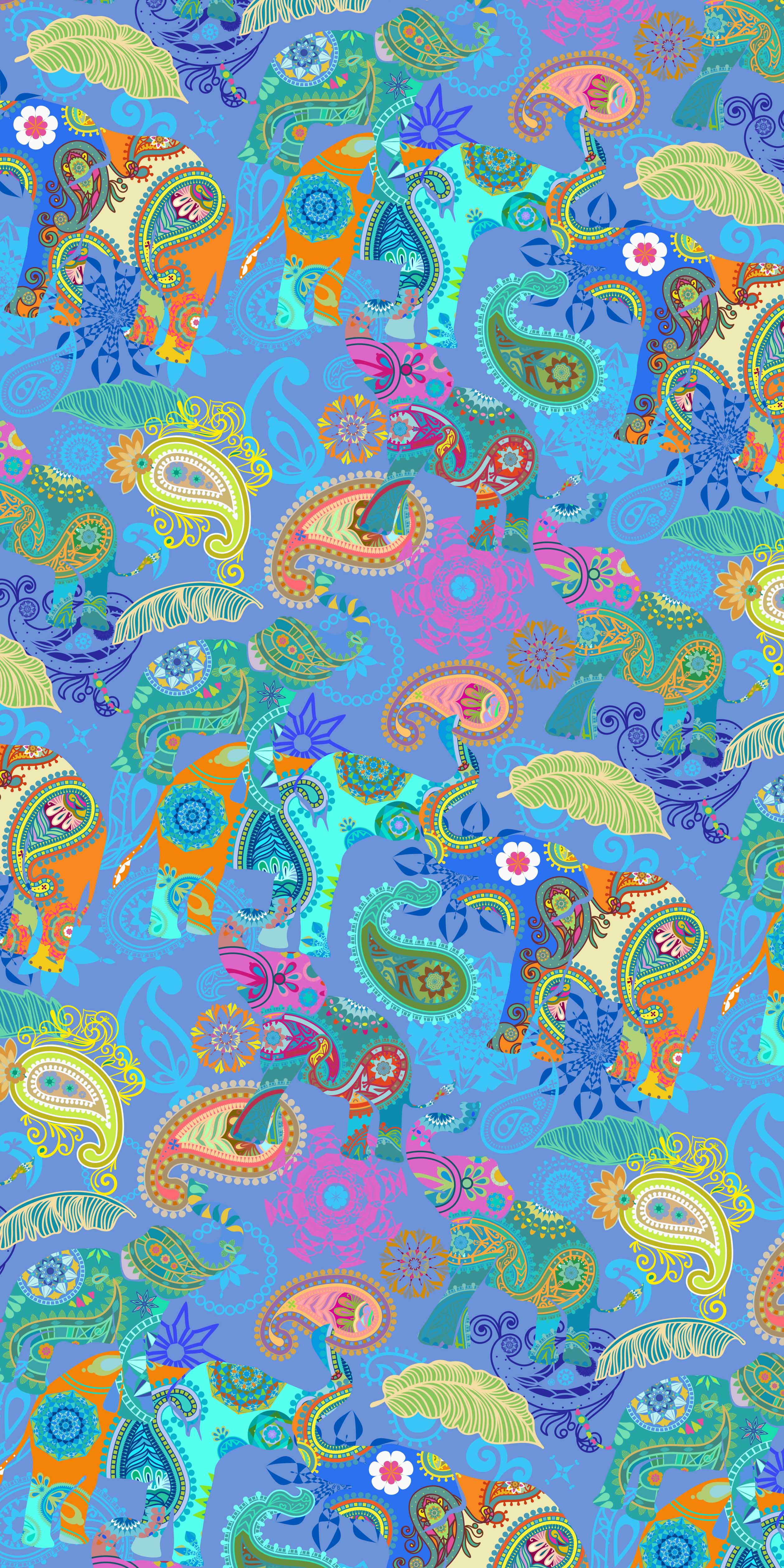 Beach Towel in Paisley Pachyderms Periwinkle