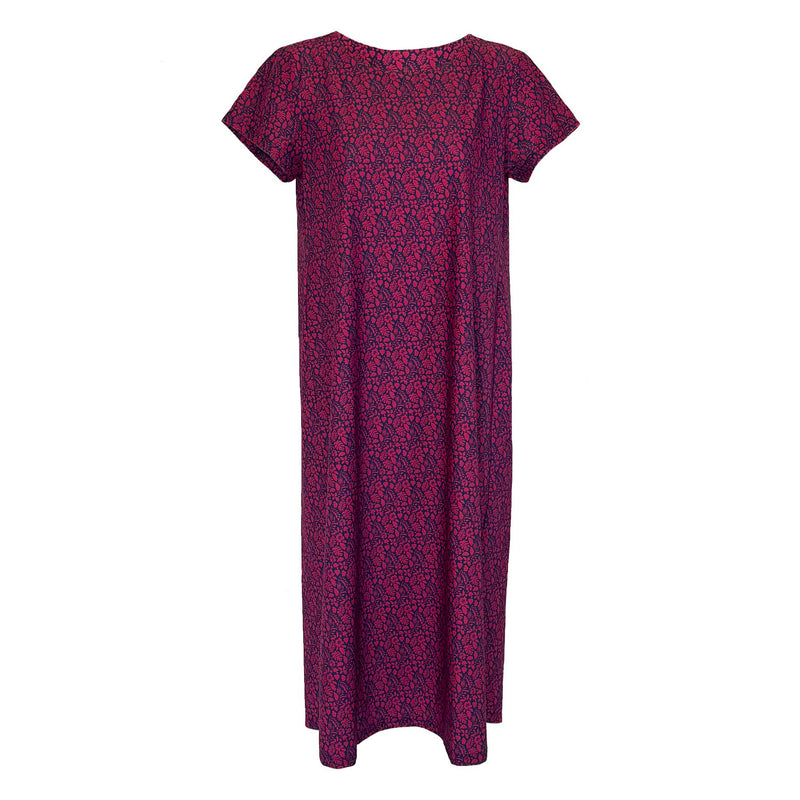 Katherine Way Mackinac Island Midi Dress Navy and Cranberry