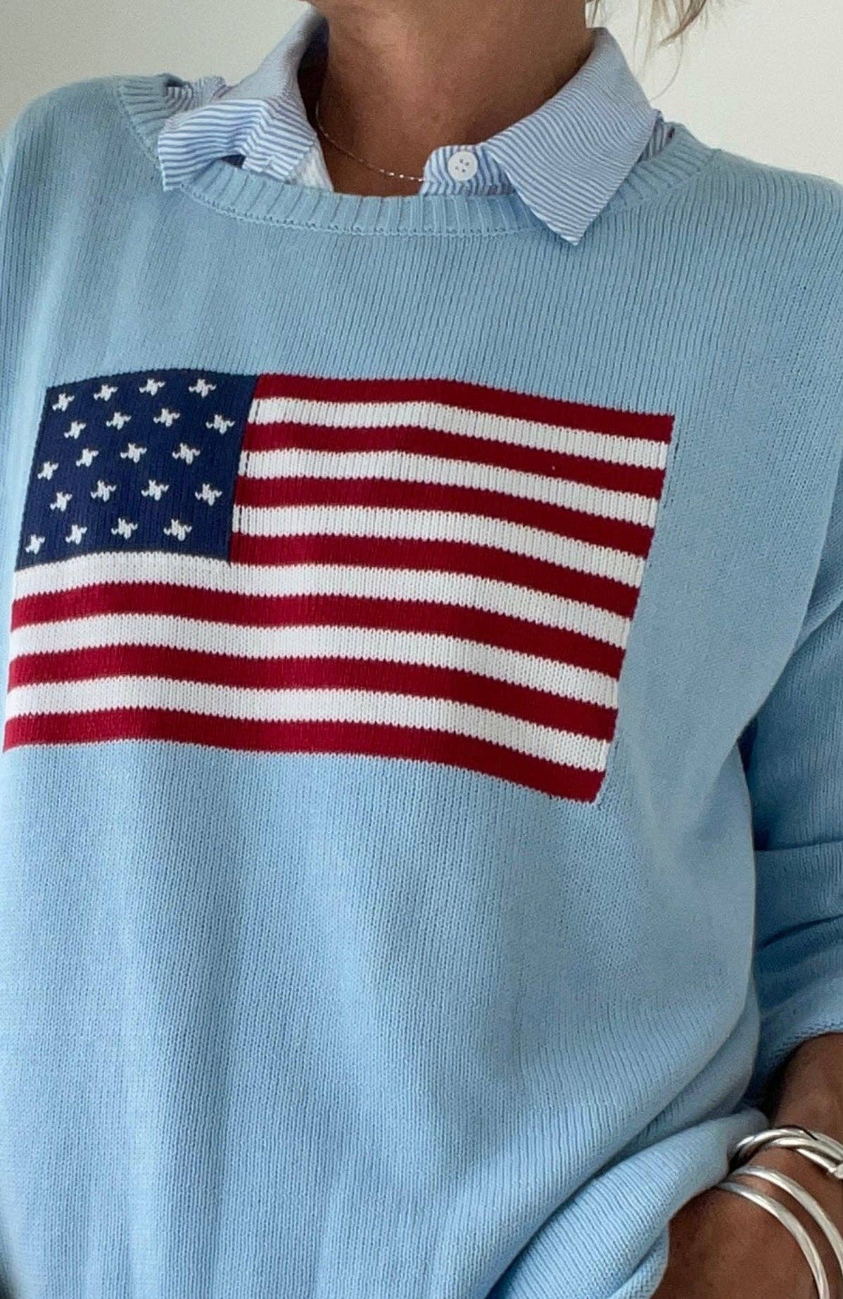 American Flag 100% Cotton Sweater