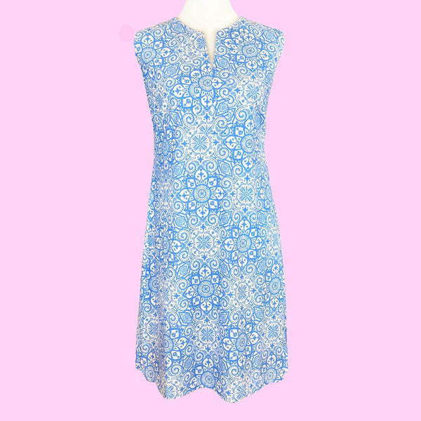 Hampton Sleeveless Tunic Dress in Marrakesh Express Blue