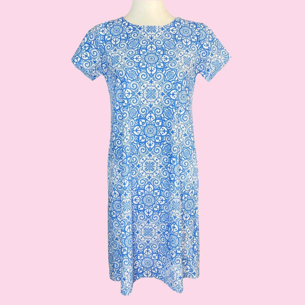 Hyannis Tee Shirt Dress in Marrakesh Express Blue