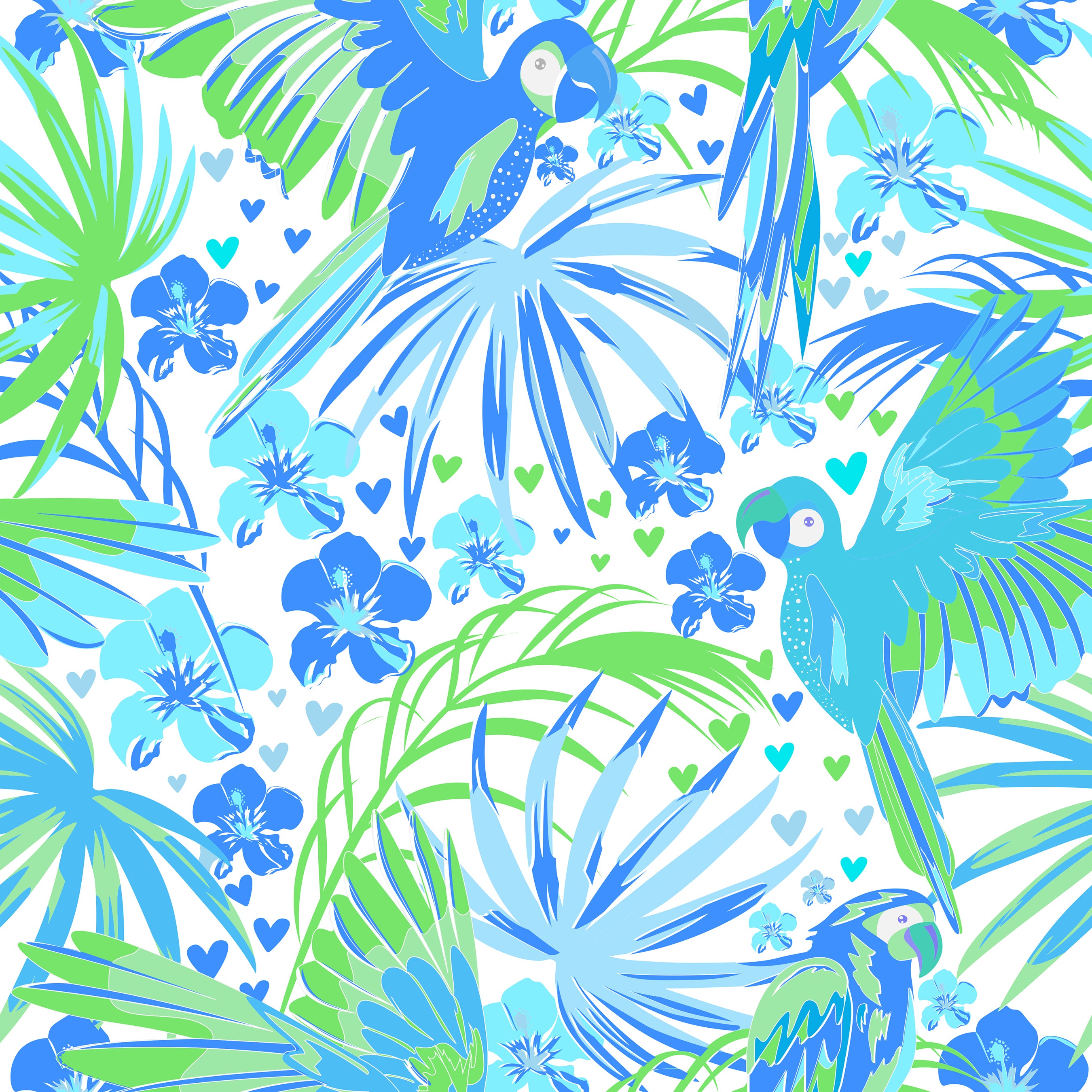 Doral Dress in Parrotheads At Play Blue and White