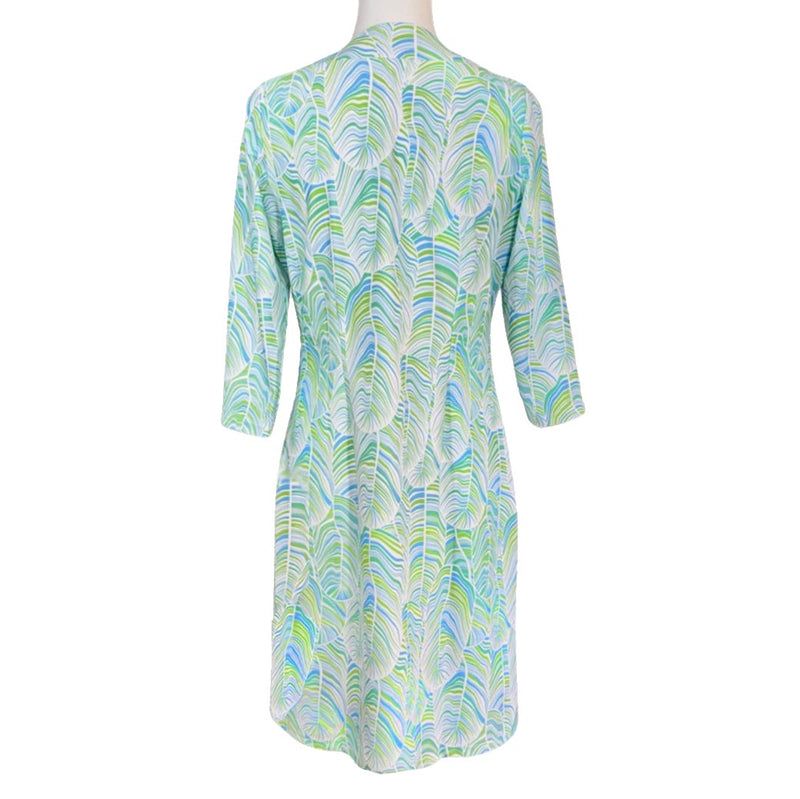 Brisbane V-Neck Dress in 29 Palms Green