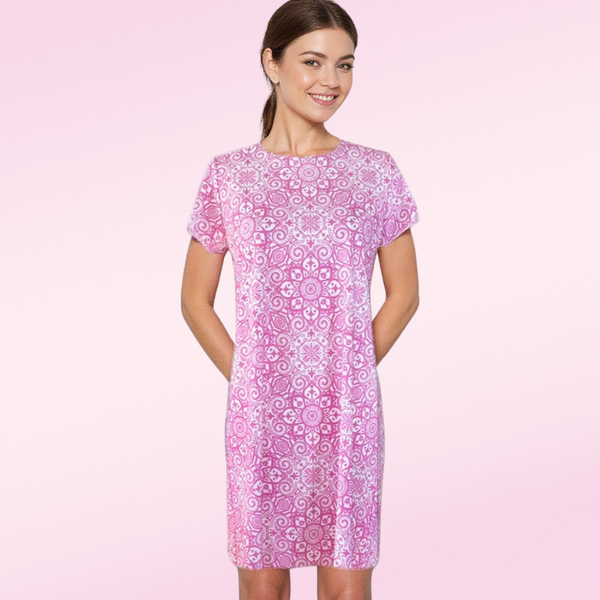Hyannis Tee Shirt Dress in Marrakesh Express Pink