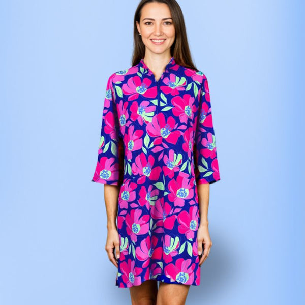 Doral Dress in Sugar Magnolia Cobalt
