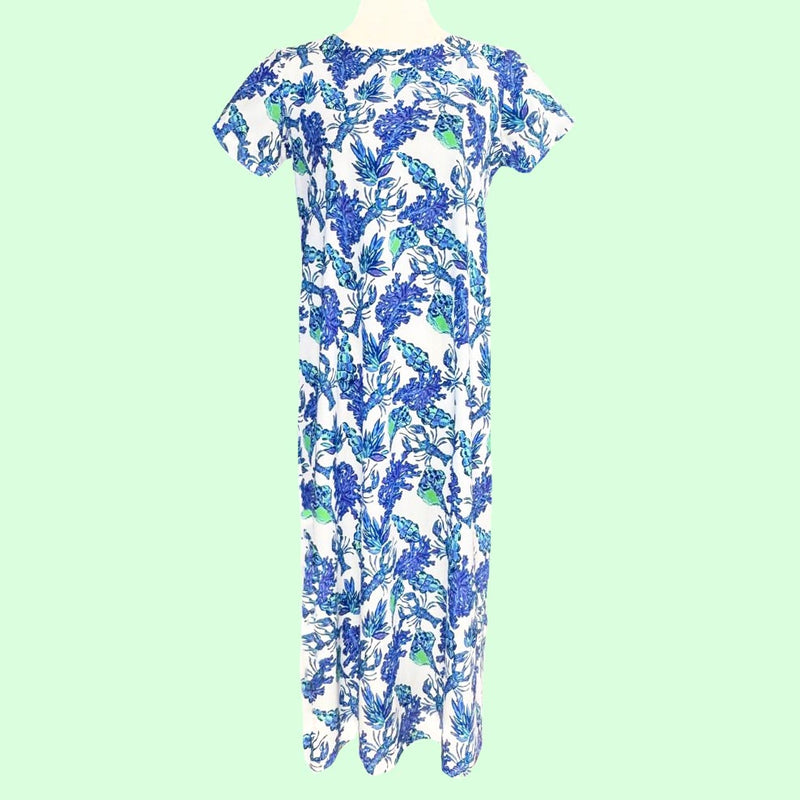 Mackinac Island Midi Length Tee Shirt Dress in Beyond The Sea Purple (Sample)