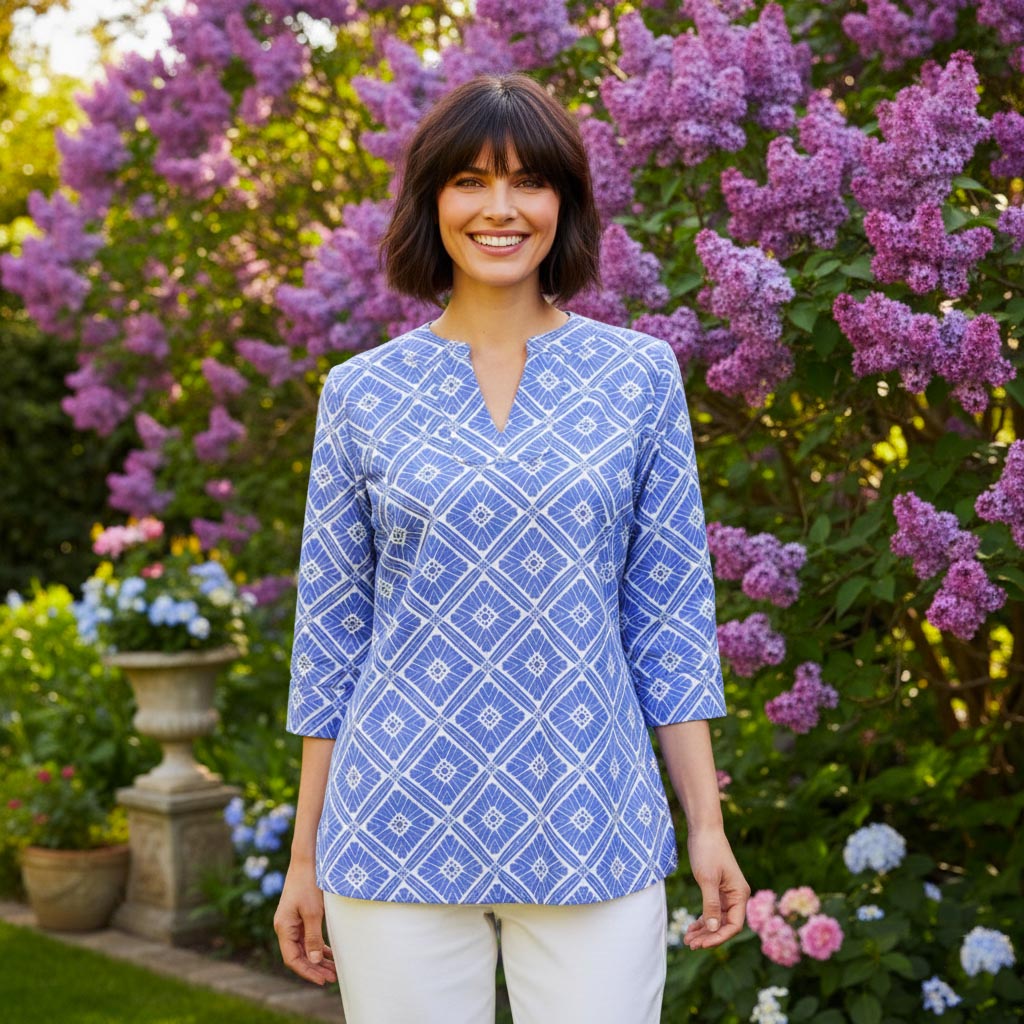 Boca Tunic Top in Tiki Bar Is Open Purple