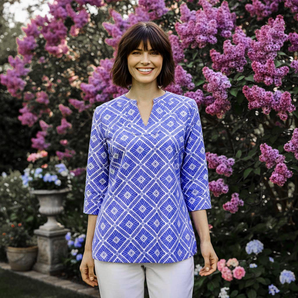 Boca Tunic Top in Tiki Bar Is Open Purple
