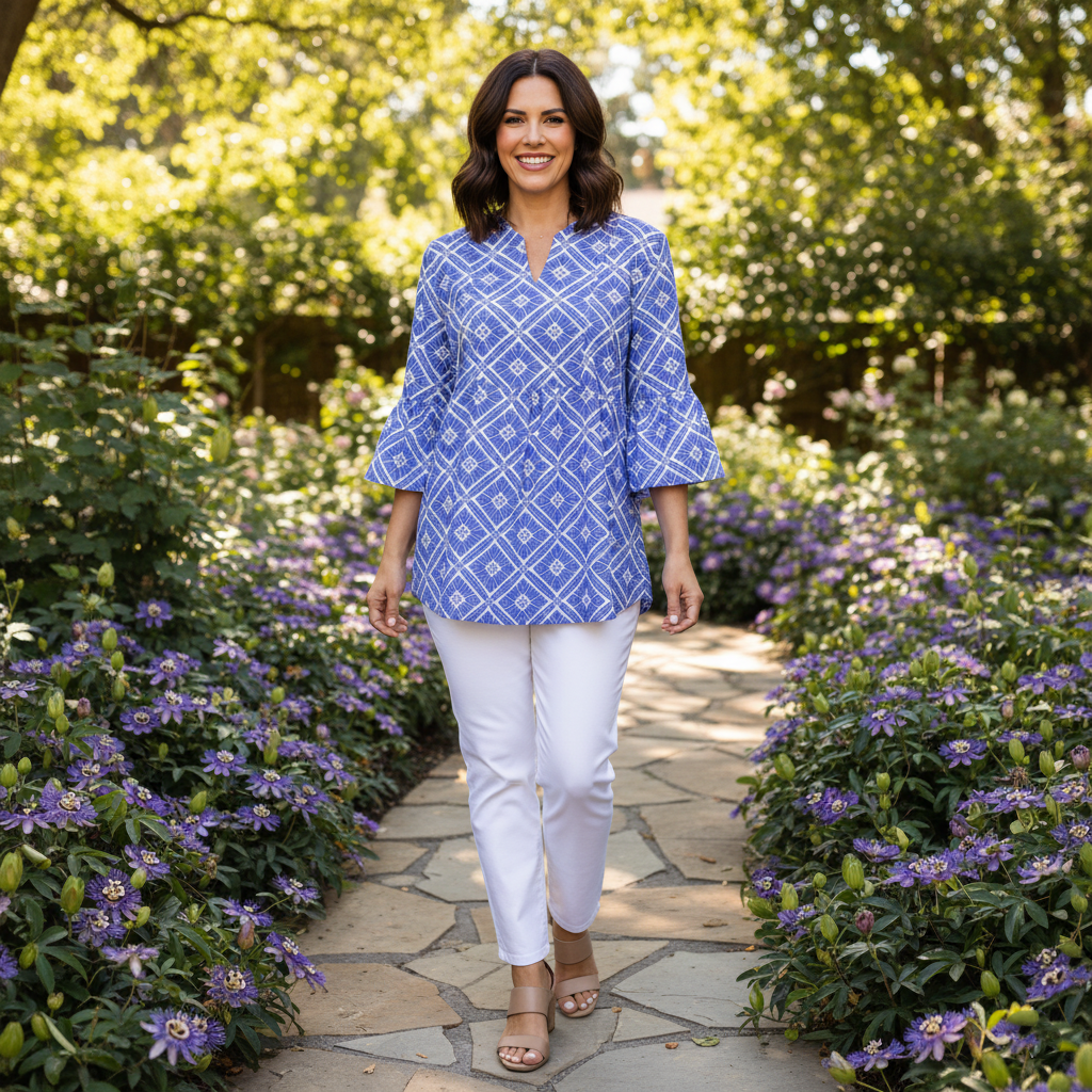New Canaan Tunic Top in Tiki Bar Is Open Purple