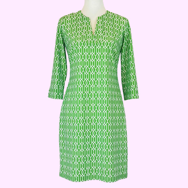 Vero Beach Tunic Dress in Cupid's Arrow Shamrock and White