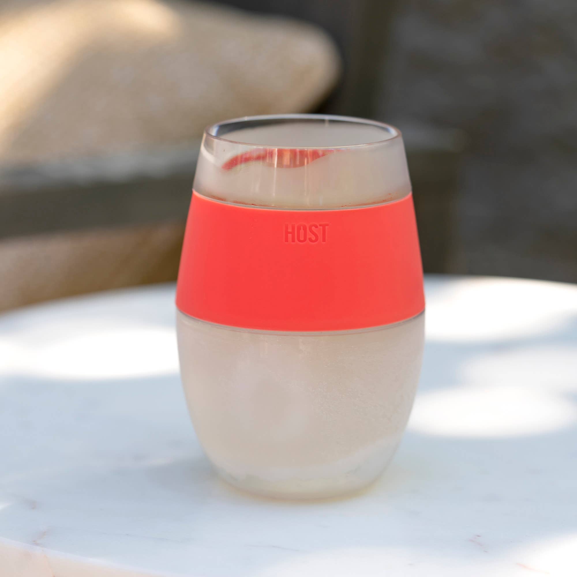 Wine FREEZE™ Cooling Cup Insulated with Cooling Gel in Coral