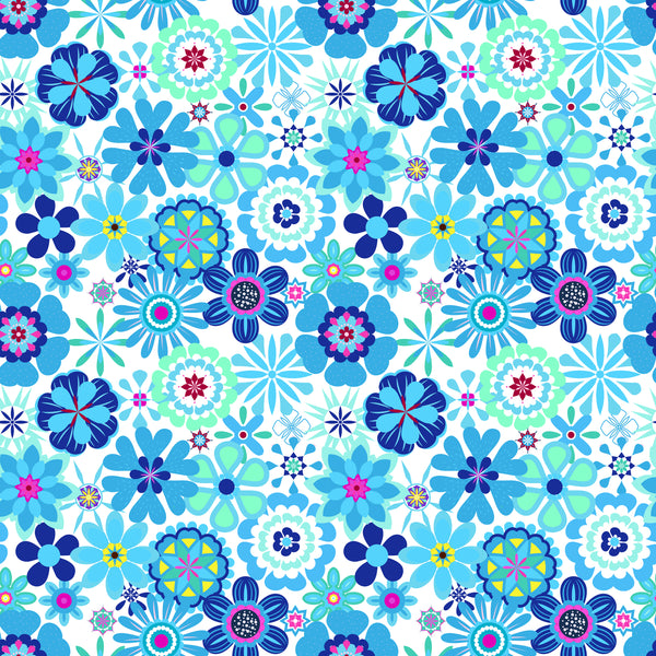 Vero Beach Tunic Dress in Power Flower Blue