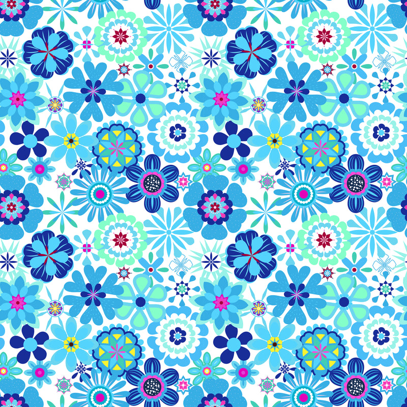 Vero Beach Tunic Dress in Power Flower Blue
