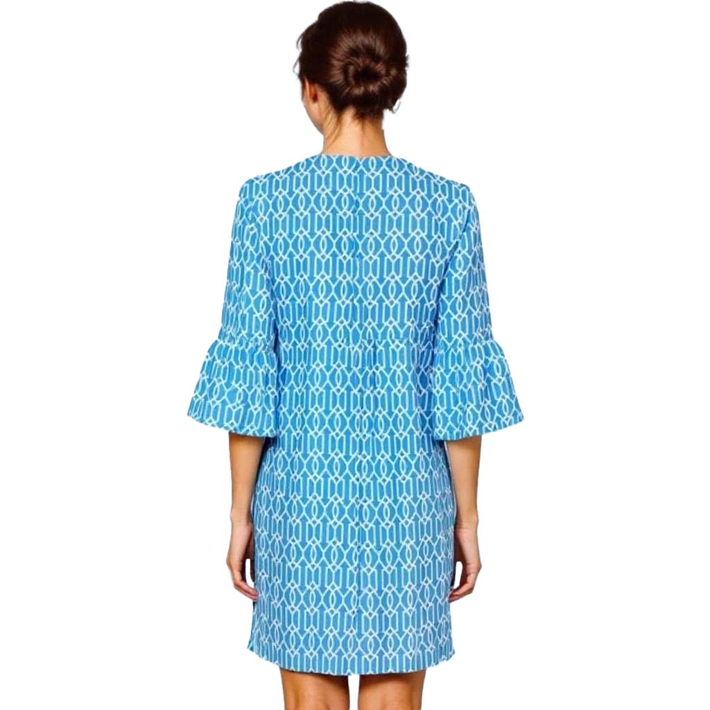Greenwich Tunic Dress in Cupid's Arrow Blue and White