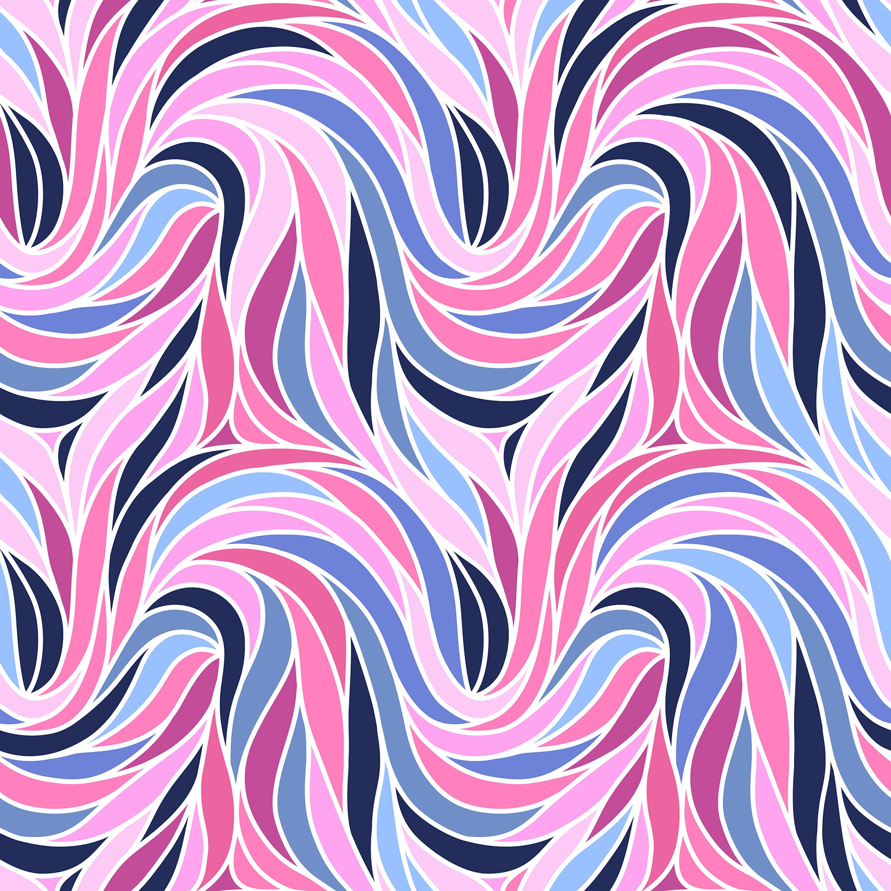 Anna Maria Pullover in Swirlee Girl Navy Pink White