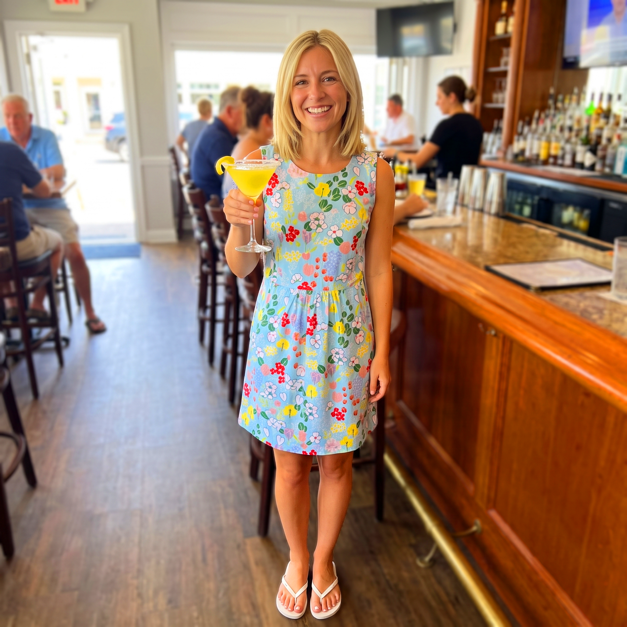 Gulf Breeze Dress in Lilly's Garden Turquoise