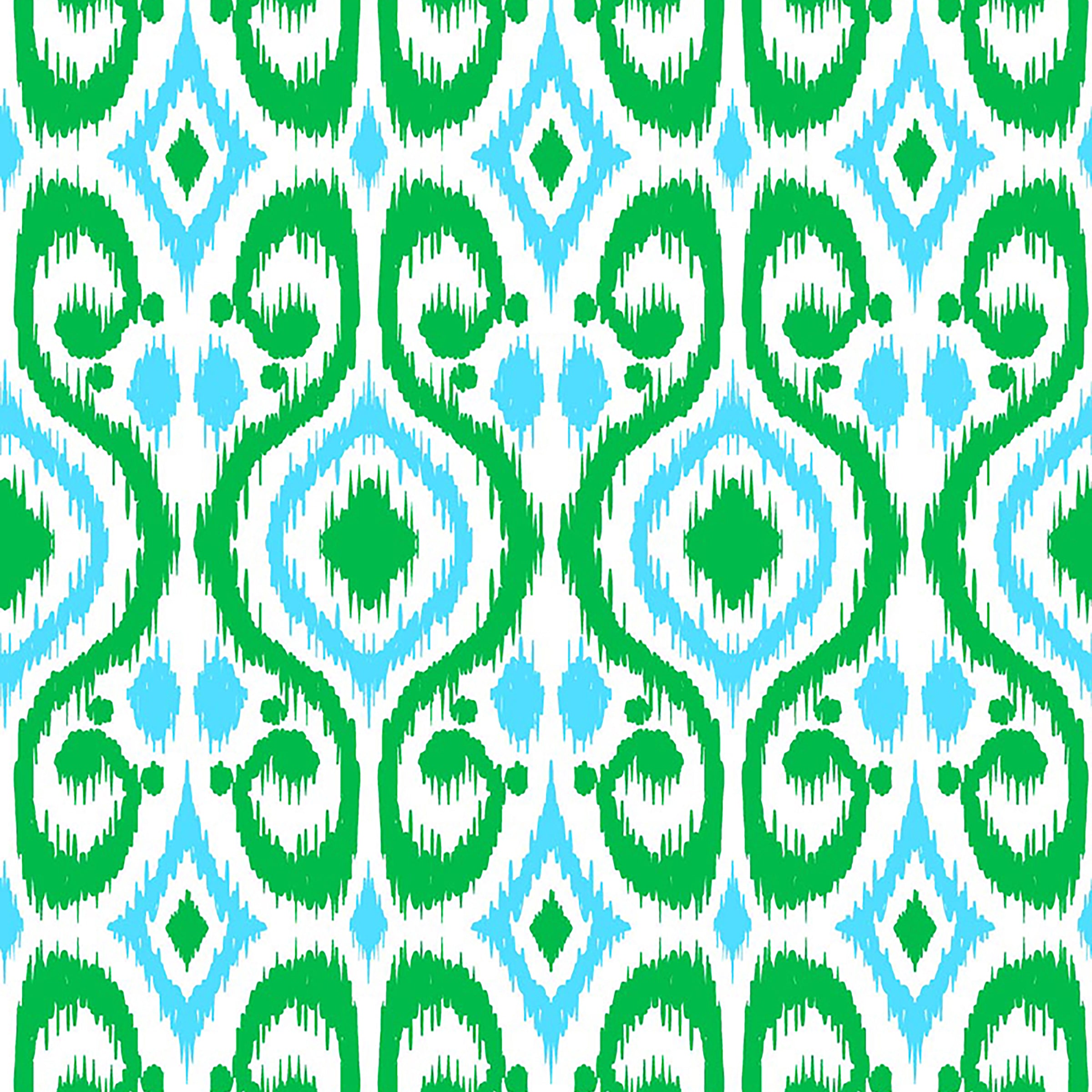 Kiawah Country Club Skort in Ikat Island Turquoise and Kelly Green