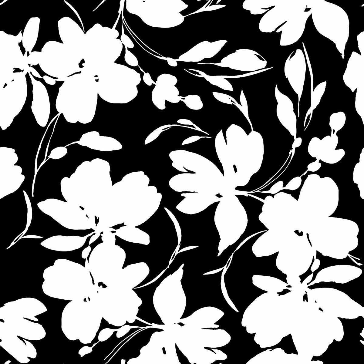 Baton Rouge Top in Bermuda Blooms Black and White