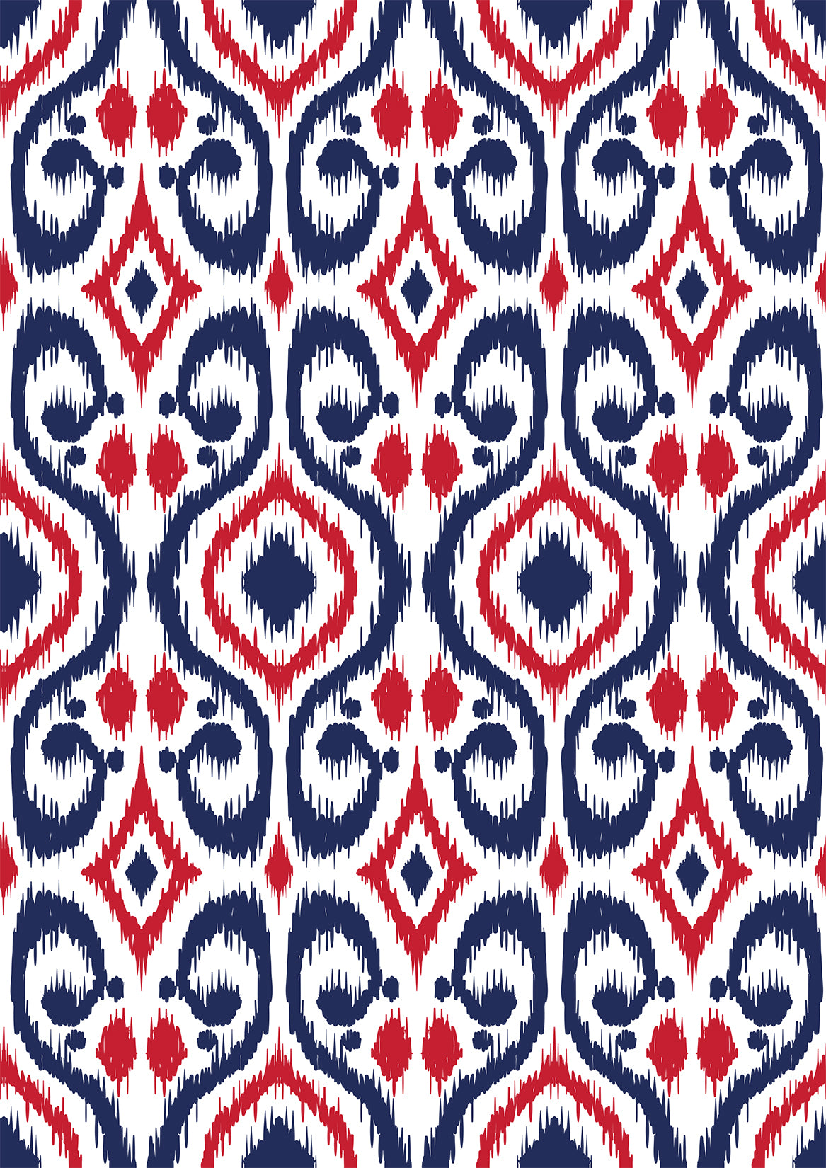 St. Regis Dress in Ikat Island Red White Navy