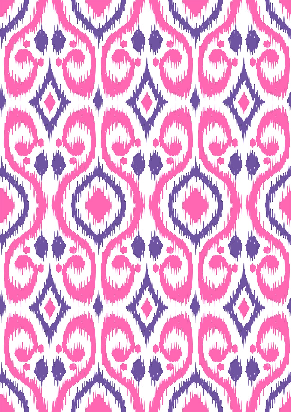 Costa Del Sol Maxi Dress in Ikat Island Hot Pink and Purple