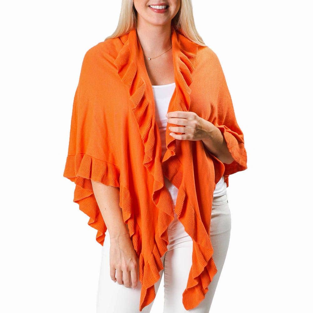 Ava Lightweight Cotton Ruffle Wrap – Year Round Layering