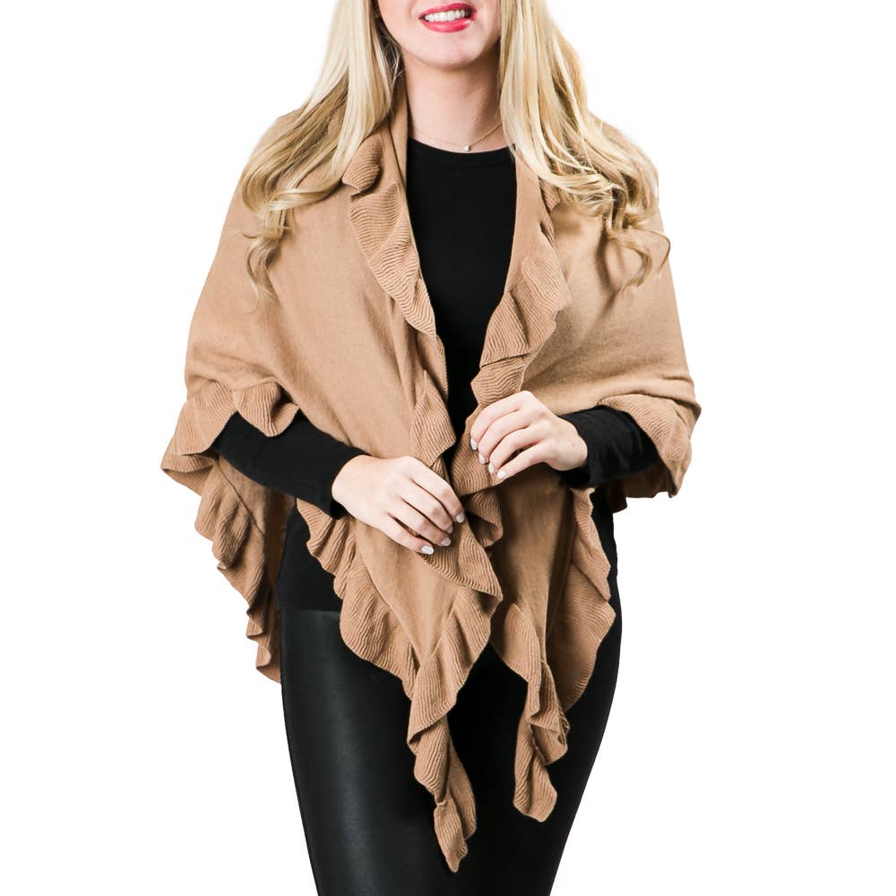 Ava Lightweight Cotton Ruffle Wrap – Year Round Layering