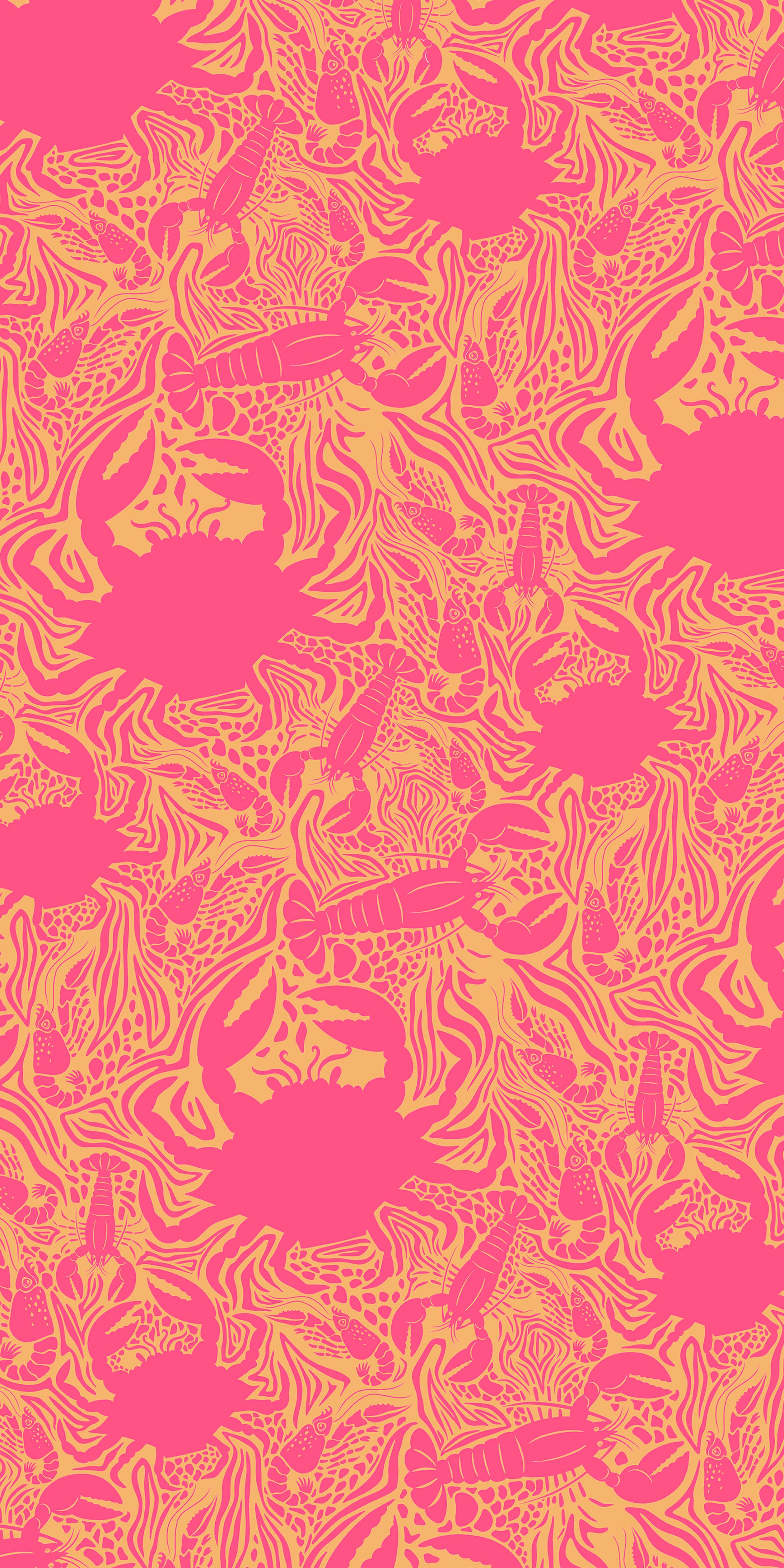 Beach Towel in Crustaceans Pink and Orange