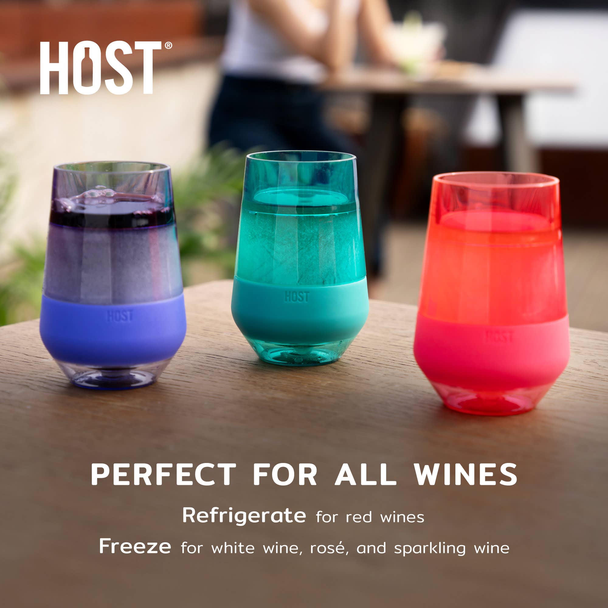Wine FREEZE XL Cooling Cup in Asst Vivid Colors Set of 4