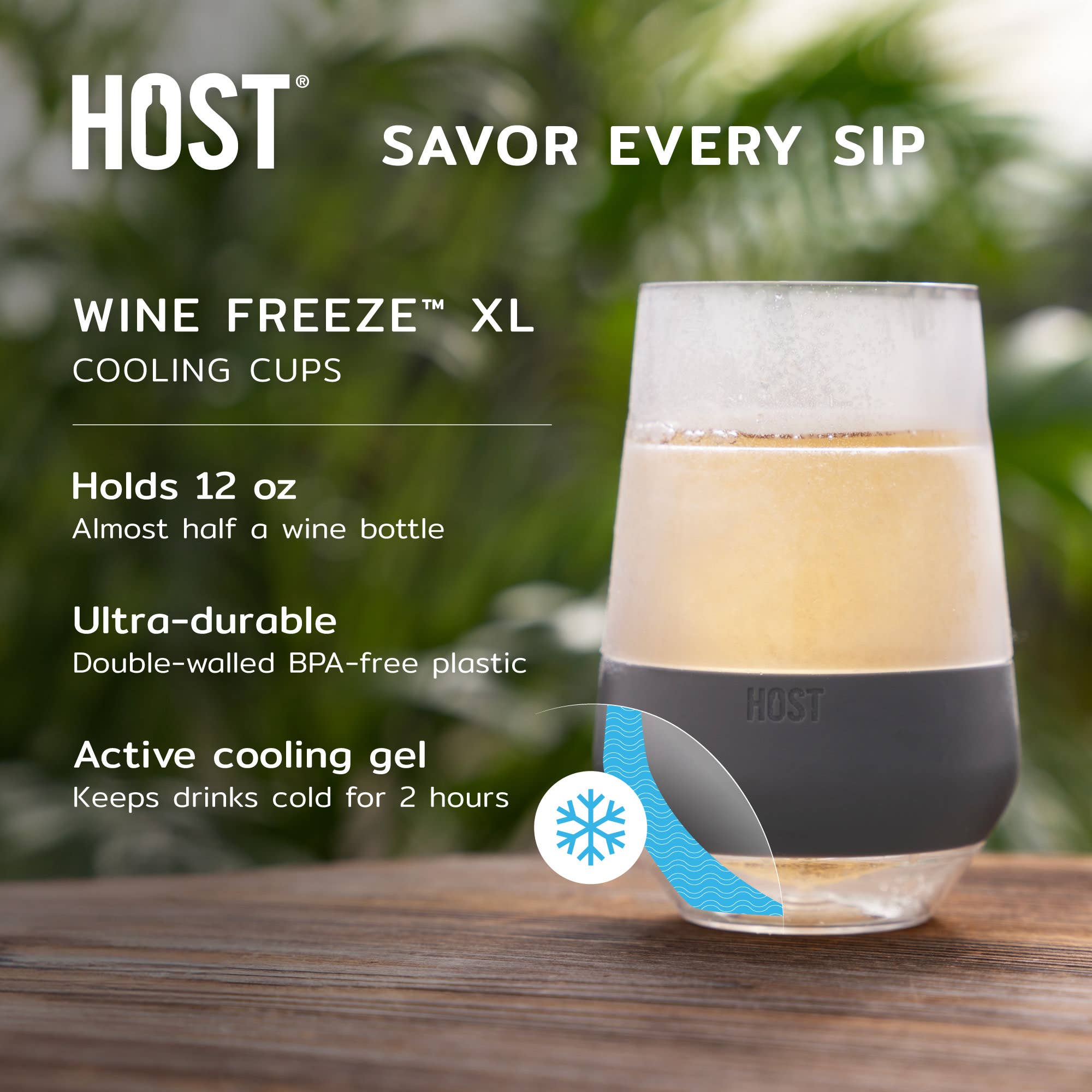 Wine FREEZE XL Cooling Cup in Asst Vivid Colors Set of 4