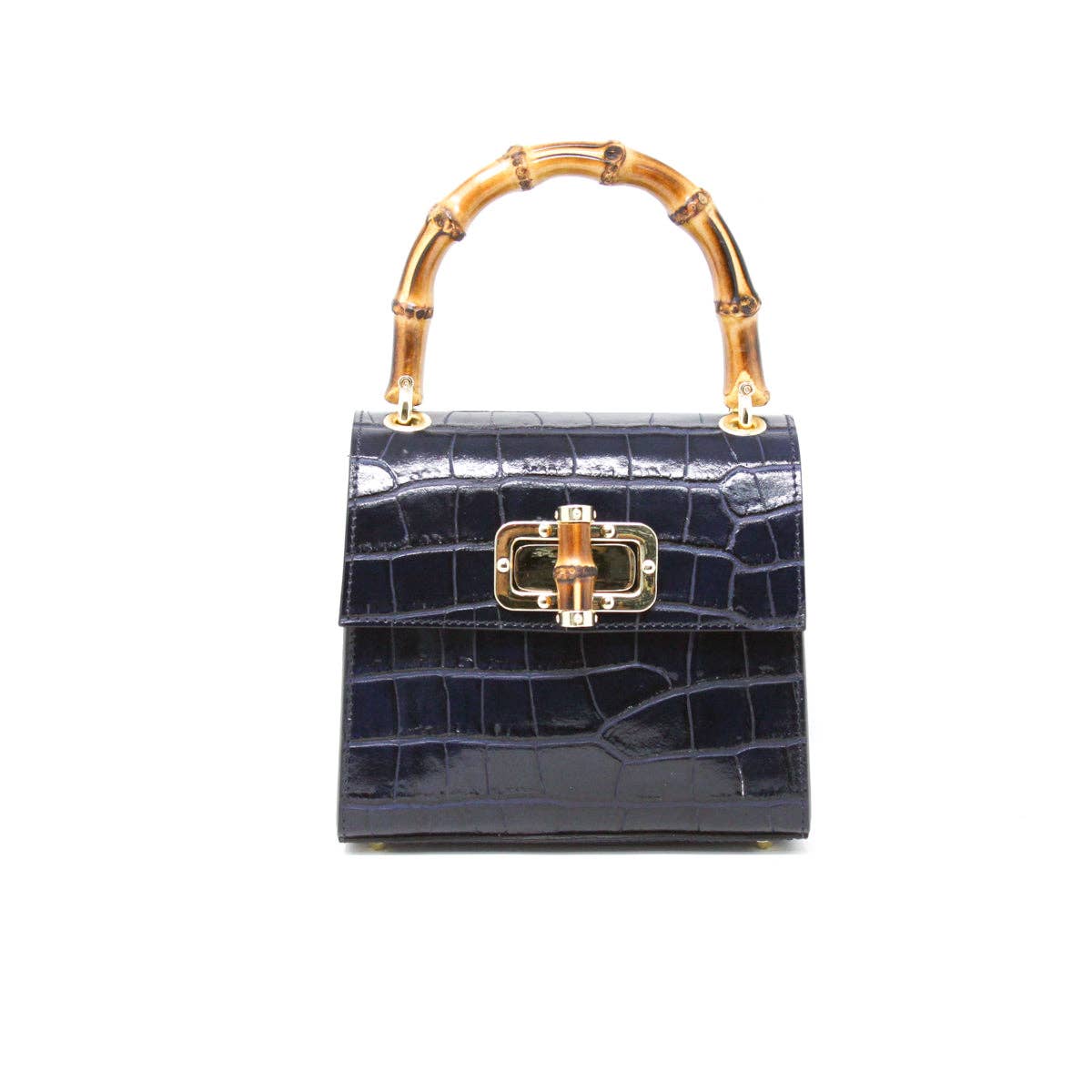 GF1922 GENUINE ITALIAN LEATHER BAMBOO HANDLE BAG