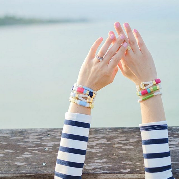 Newbury - Ivory/Yellow/White/Blue/Gold - Nautical Bracelet