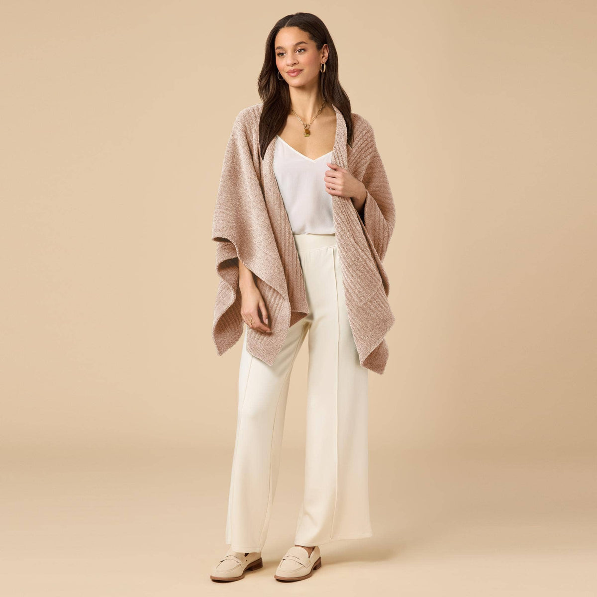 Softies Women's Ultra Soft Ribbed Shawl Wrap - One Size