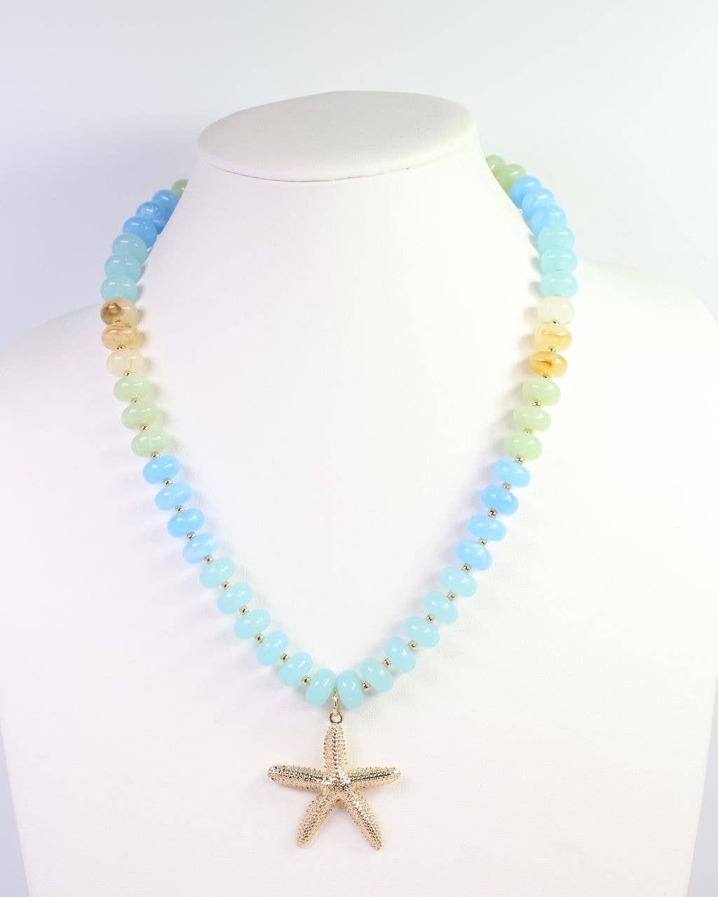 Eastport Beaded Starfish Necklace Blue Multi