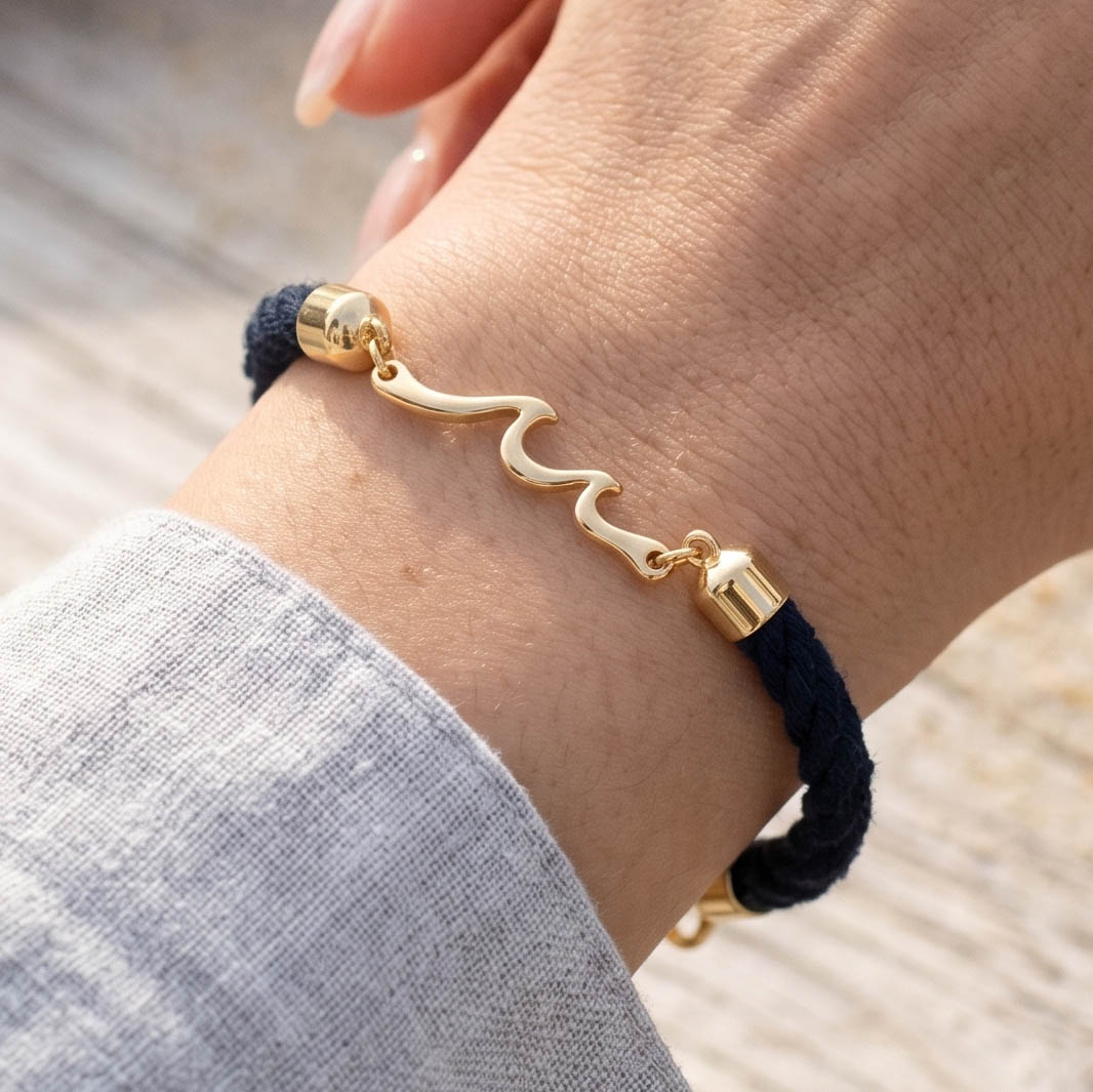 Madaket - Navy/Gold - Nautical Rope Bracelet