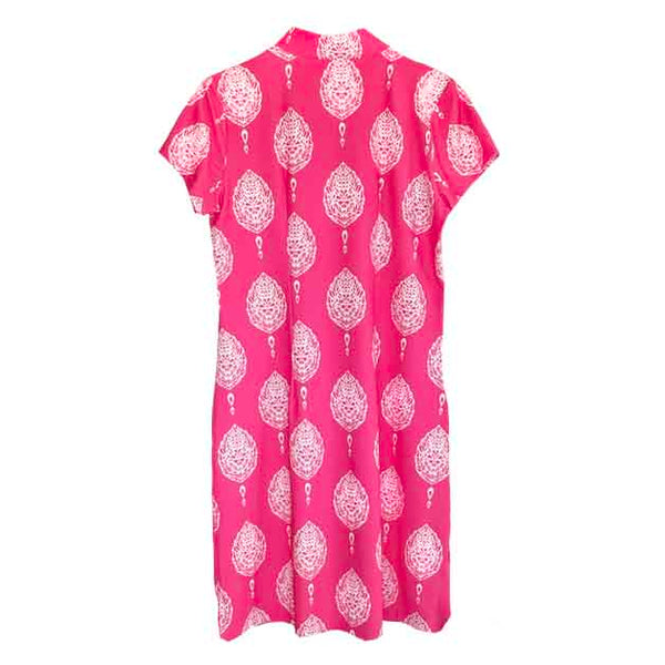 Katherine Way Annapolis Dress Block Print Pink White