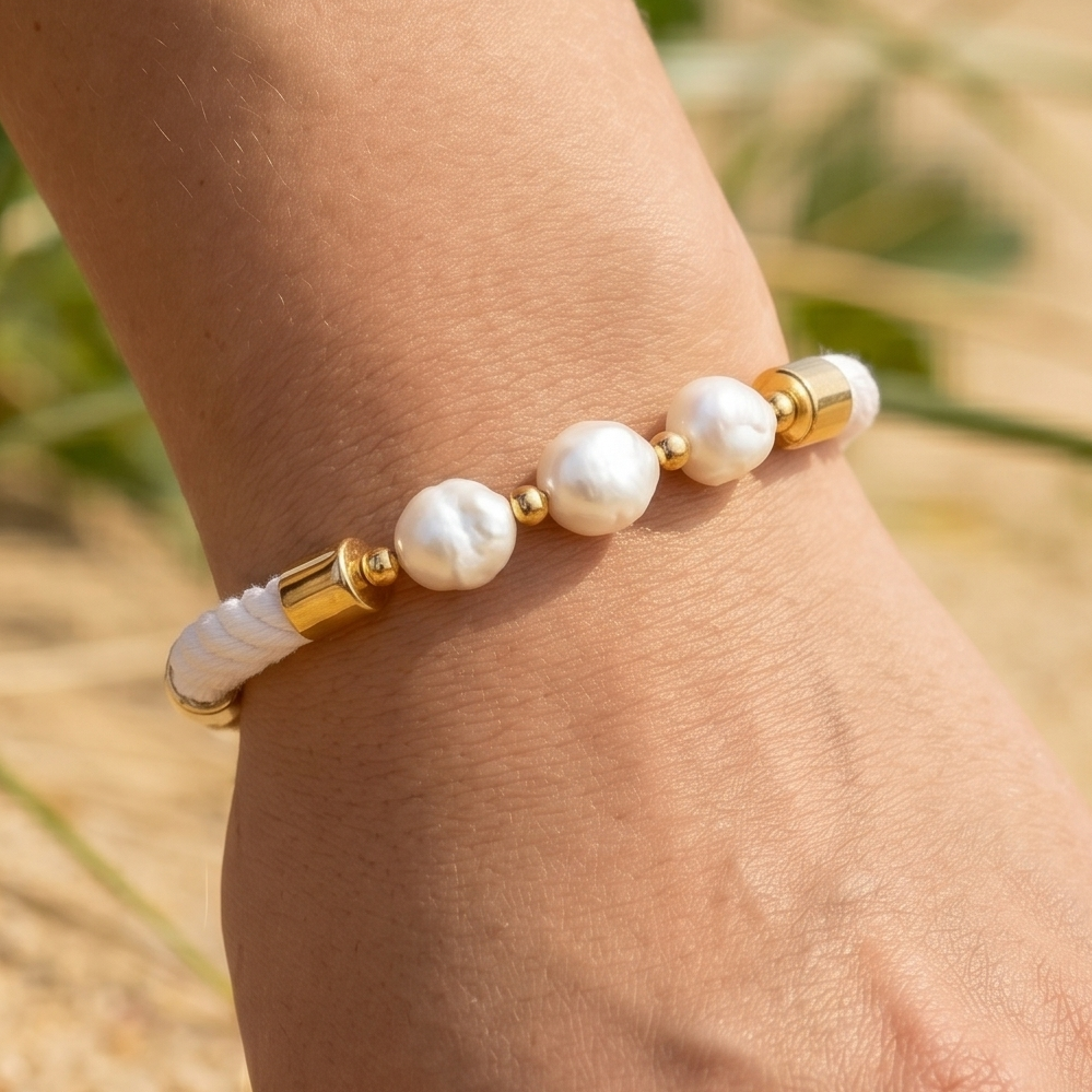 Atlantic - Ivory/Gold - Nautical Rope Bracelet