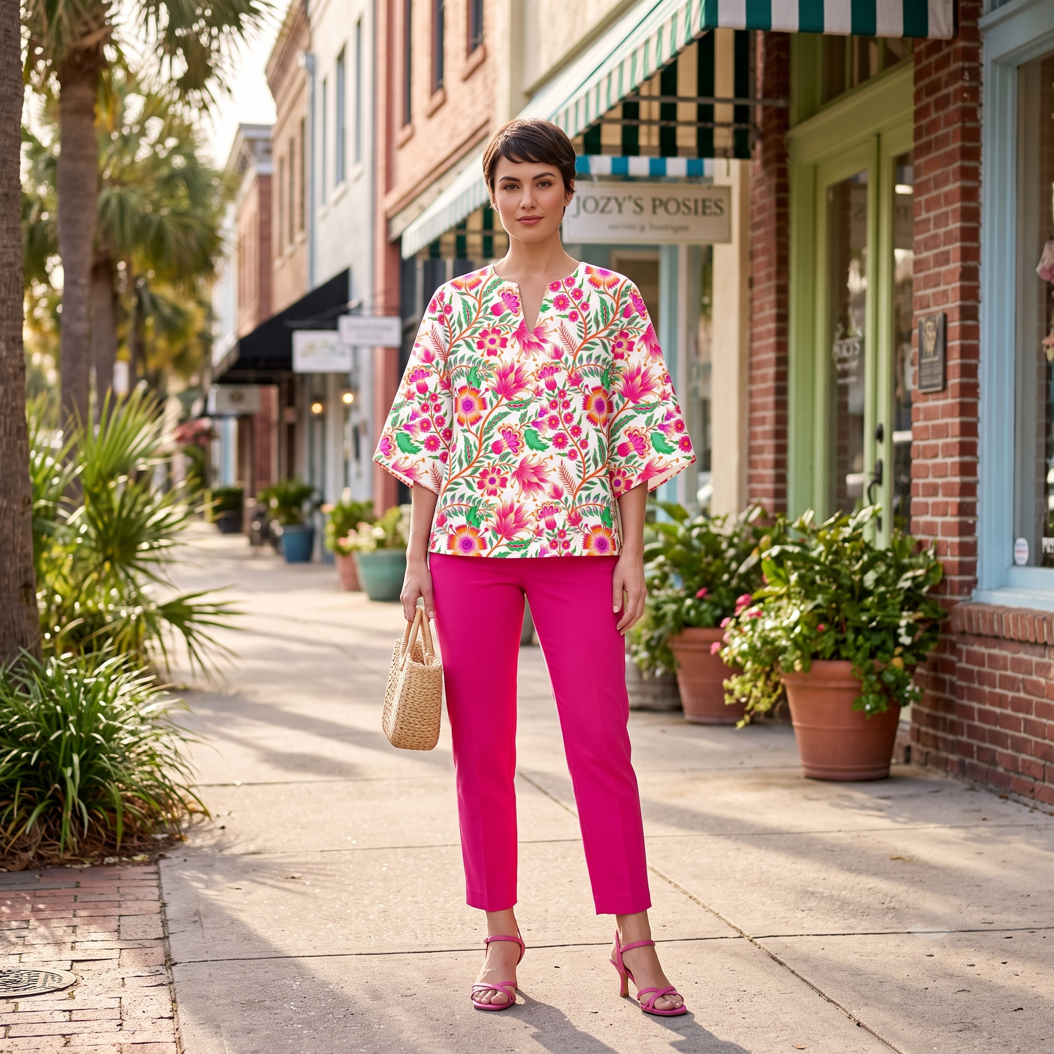 Baton Rouge Top in Jozy's Posies White