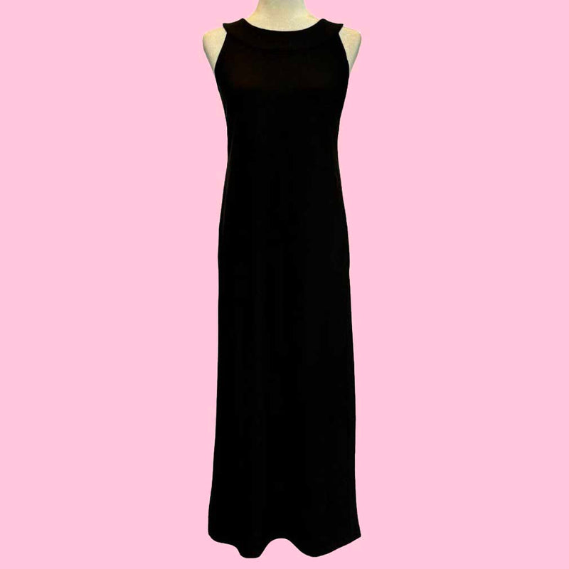 Charleston Boat Neck Maxi Dress in Black (Sample)