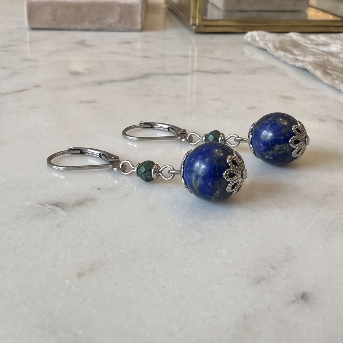 Chrysocolla Leverback Earrings