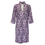 Katherine Way Coco Dress Tossed Leaves Lavender Aubergine