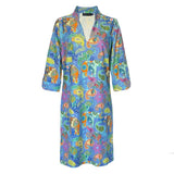 Katherine Way Coco Dress in Paisley Pachyderms Periwinkle