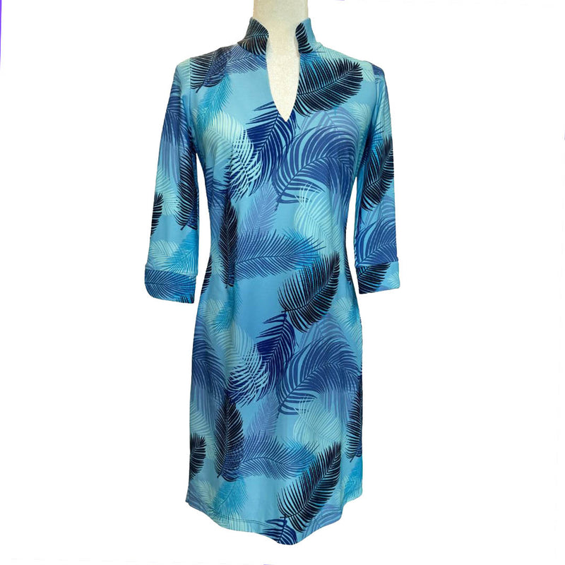 Coco Dress in Indigo Palms SAMPLE