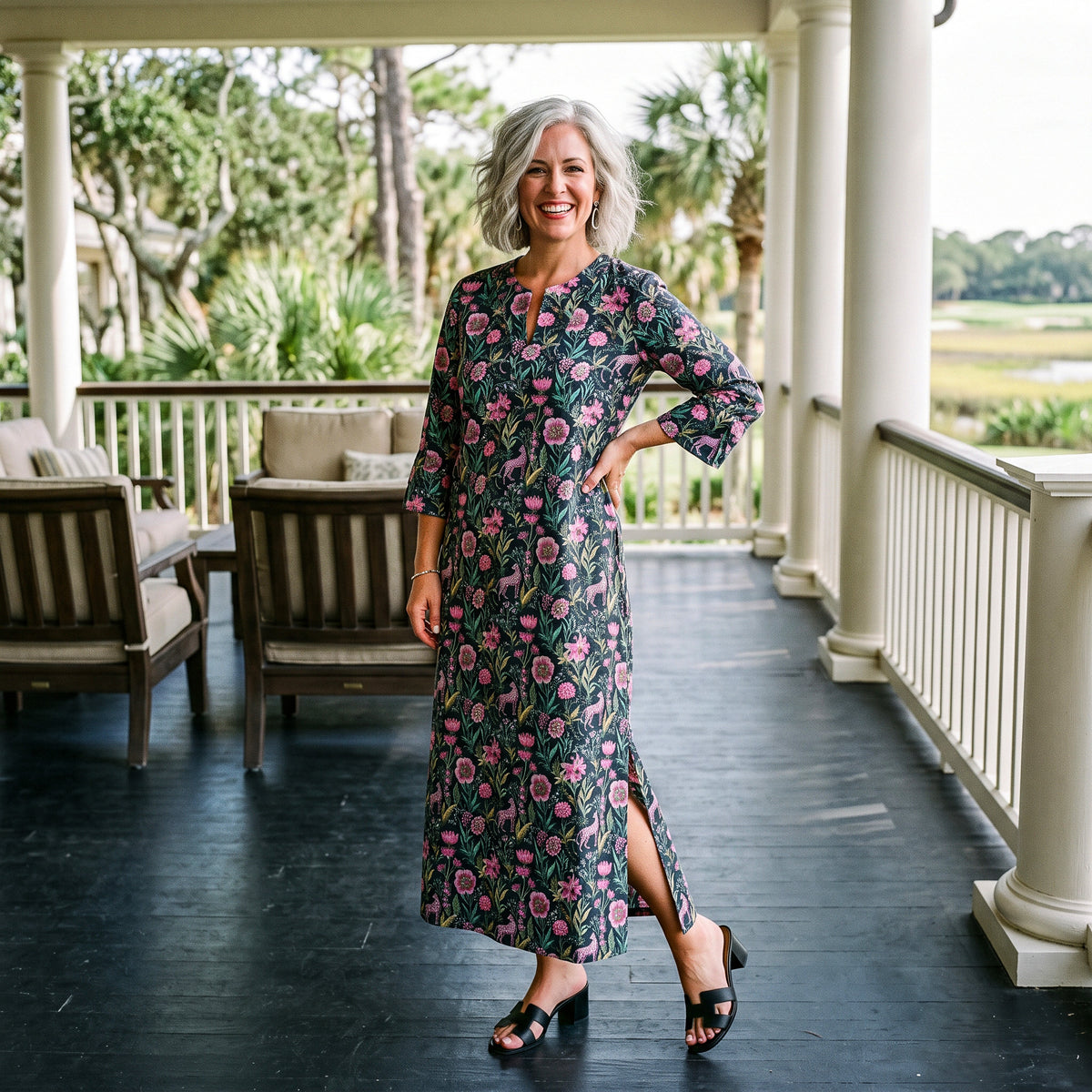 Costa Del Sol Maxi Dress in Pinky on the Prowl