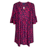 Katherine Way Greenwich Tunic Dress Navy and Cranberry