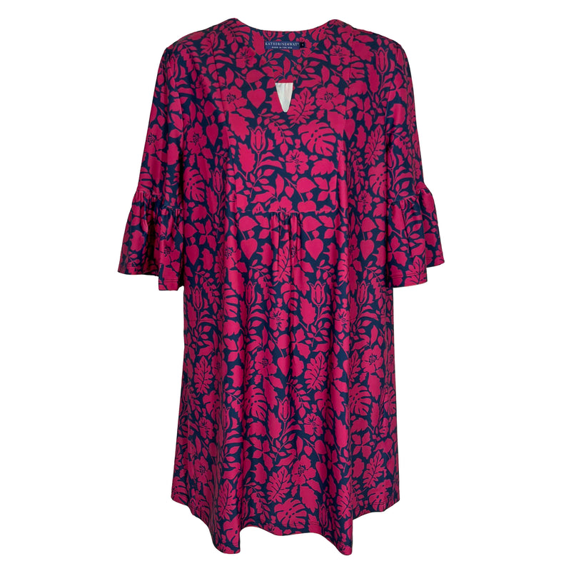 Katherine Way Greenwich Tunic Dress Navy and Cranberry